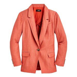 J. Crew Willa Linen Blend Blazer Jacket In Coral 2